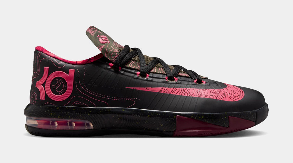 KD 6 Meteorology Black And Medium Olive Grade School Basketball Shoes (Black/Atomic Red/Medium Olive/Noble Red) - sneakers